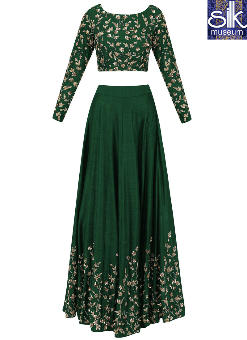 12971 Splendid Green Color Banglori Silk New Designer Party Wear Embroidered Lehenga Choli