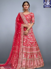 Attractive Hot Pink Color Art Silk New Traditional Wedding Wear A Line Lehenga Choli