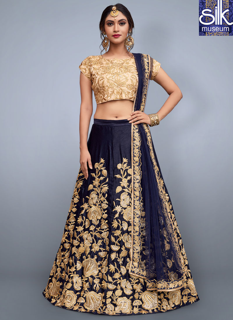 13208 Speechless Navy Blue Color Velvet Silk New Designer Party Wear Lehenga choli