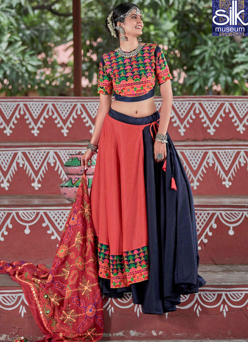 13819 Beautiful Orange Color Cotton Fabric Designer Festival Wear Lehenga Choli