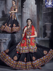 Majestic Black Color Soft Cotton New Designer Festival Wear Lehenga Choli