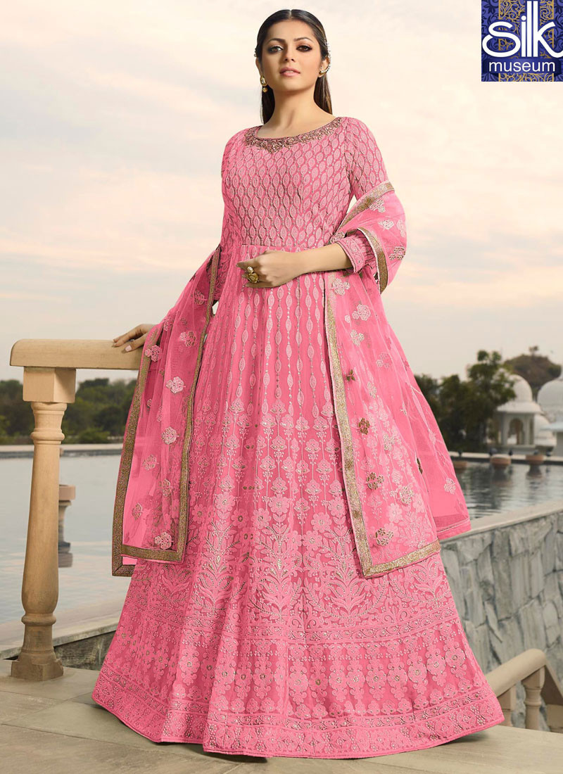 13905 Awesome Hot Pink Color Georgette Fabric New Designer Wedding Anarkali Suit