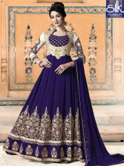 Lovely Blue Color Georgette New Designer Floor Length Anarkali Suit