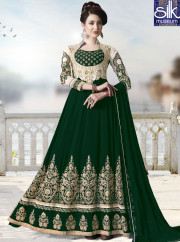 Divine Green Color Georgette New Designer Party Wear Anarkali Suit