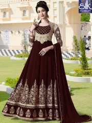 Sparkling Maroon Color Georgette New Designer Anarkali Suit