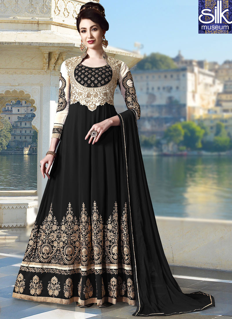 13933 Majestic Black Color Georgette Fabric New Designer Anarkali Suit
