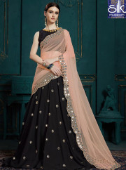 Majestic Black Color Georgette Fabric New Designer Party Wear Lehenga Choli