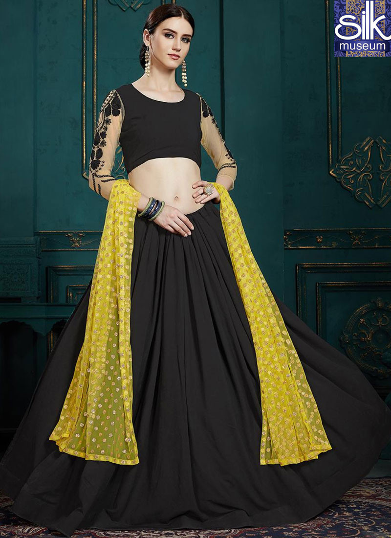 13945 Speechless Black Color Georgette New Designer Party Wear Lehenga Choli