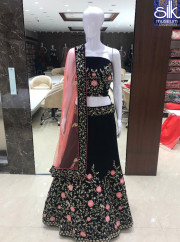 Beautiful Green Color Designer Bridal Wear Lehenga Choli Available On Live Video Call