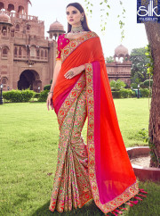 Sparkling Multi Color Banarasi Silk Desi