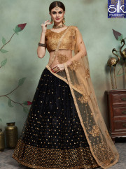 Majestic Black Color Soft Net Designer Party Wear Lehenga Choli