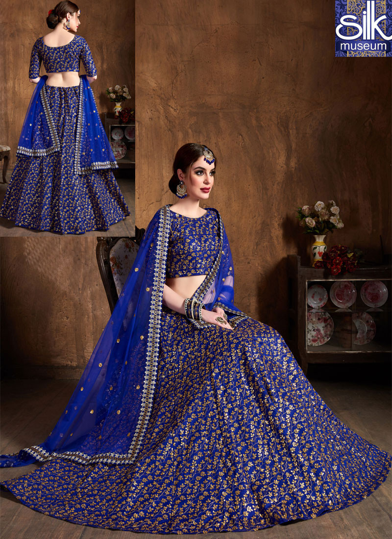 14175 Speechless Blue Color Raw Silk Fabric New Designer Wedding Wear Lehenga Choli