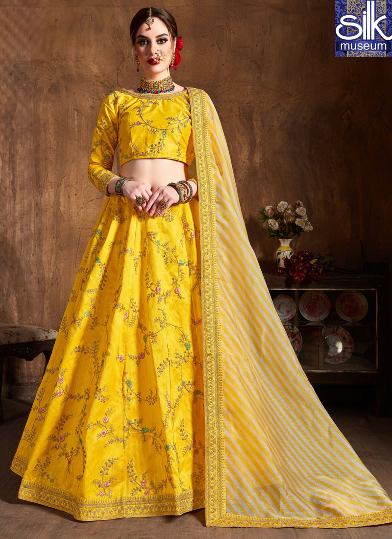 14200 Speechless Yellow Color Art Silk New Designer Traditional Wear Lehenga Choli