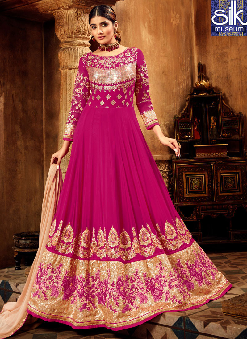 14232 Speechless Hot Pink Color Georgette New Designer Wedding Wear Anarkali Suit