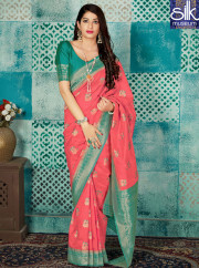 Wonderful Pink Color Banarasi Silk New Designer Party Wear Traditional Saree