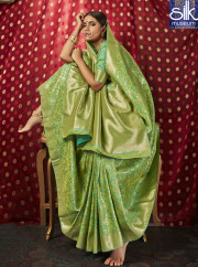 Adorable Green Color New Designer Traditional Party Wear Saree