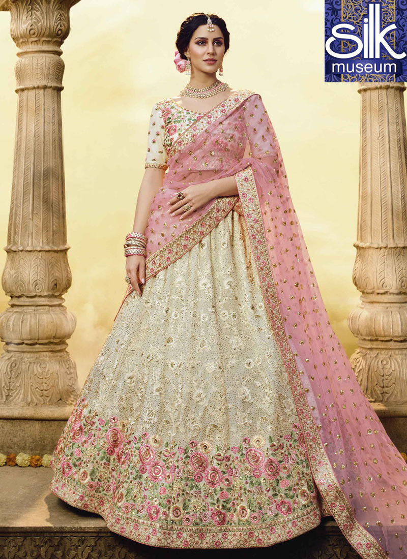 Swarovski Work White Color Designer Lehenga Choli
