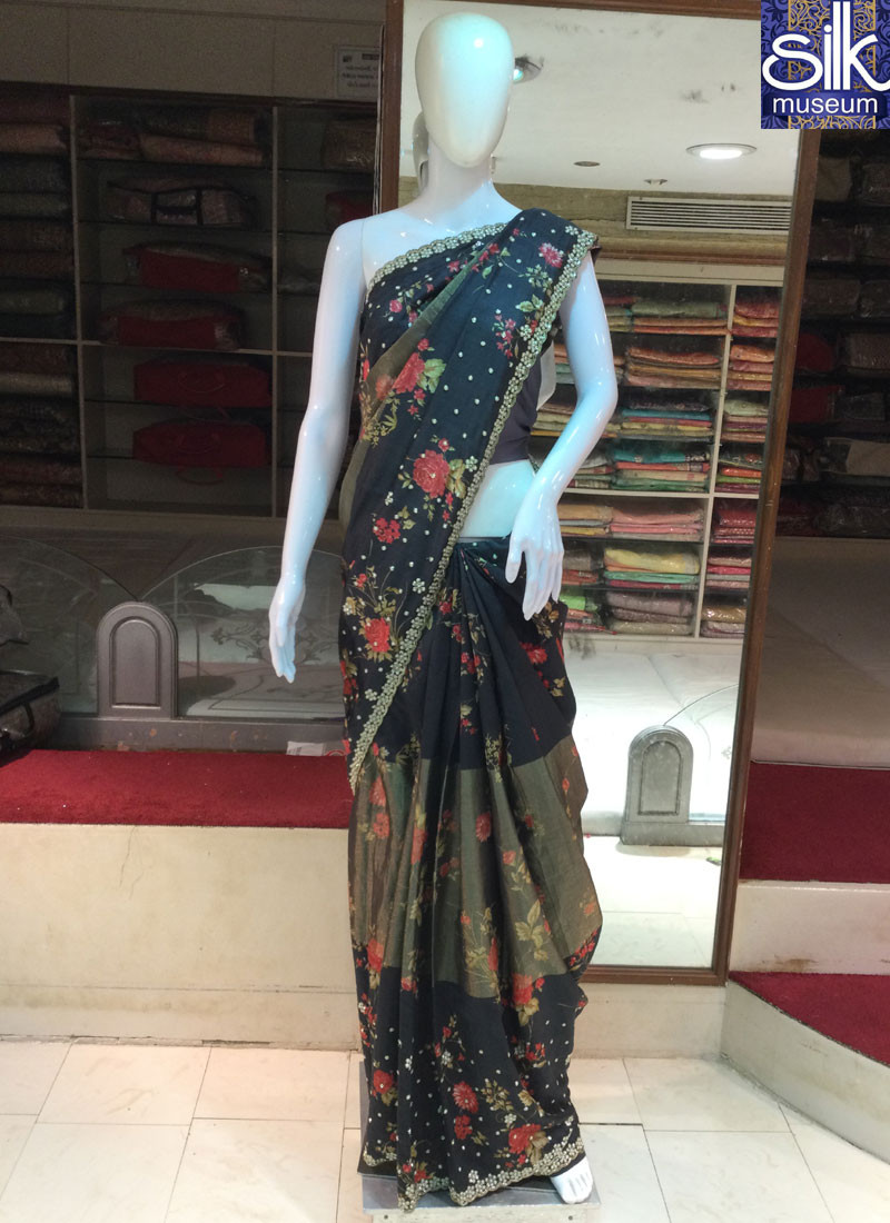 14380 Majestic Black Color Silk New Designer Party Wear Traditional Saree