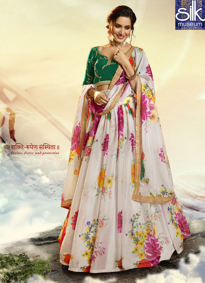 14415 Wondrous White Color Organza Fabric New Designer Party Wear Lehenga Choli