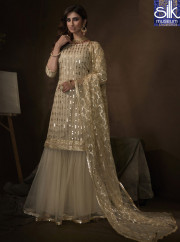 Divine Beige Color Soft Net New Designer