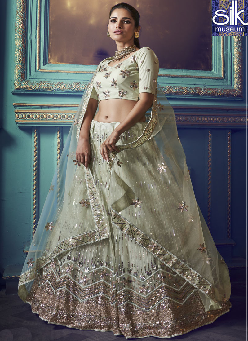 14441 Green Color Soft Net New Designer Party Wear Lehenga Choli