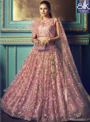 Lovely Pink Color Soft Net Designer Sequence Work Lehenga Choli