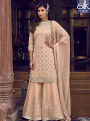 Outstanding Peach Color Georgette Design
