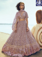 Splendorous Pink Color Soft Net New Designer Party Wear Lehenga Choli