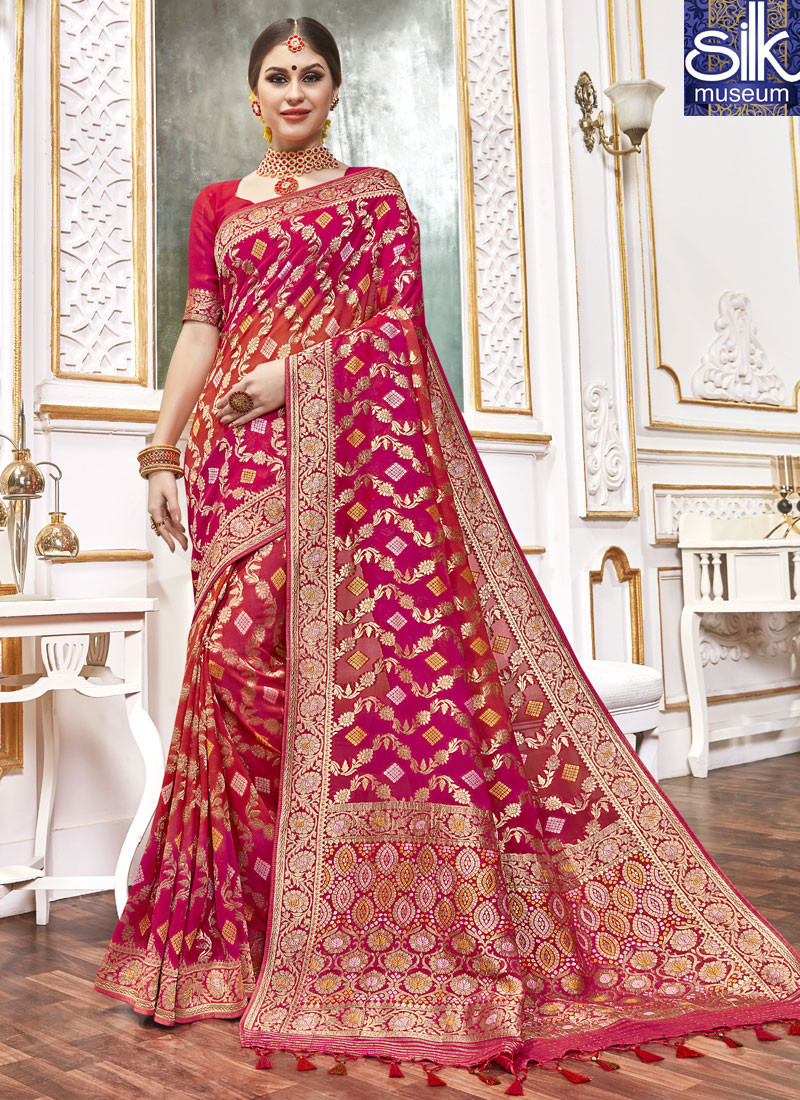 14541 Eye Catchy Multi Color Viscose Designer Wedding Wear Saree