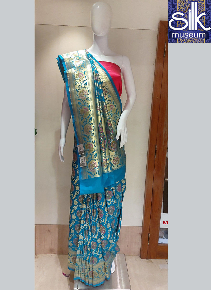 14617 Silk Weaving Saree In Morpich Color