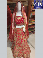 Wedding Wear Red Color Lehenga Choli In Velvet