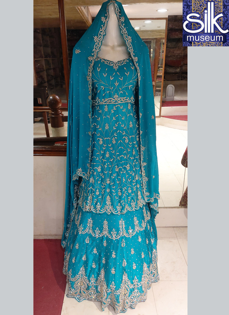 14621 Morpich Blue Color Desaigner Peplum In Hand Work