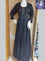 Black Color Long Anarkali Suit In Georgette