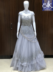 Grey Color Designer Wedding Gown