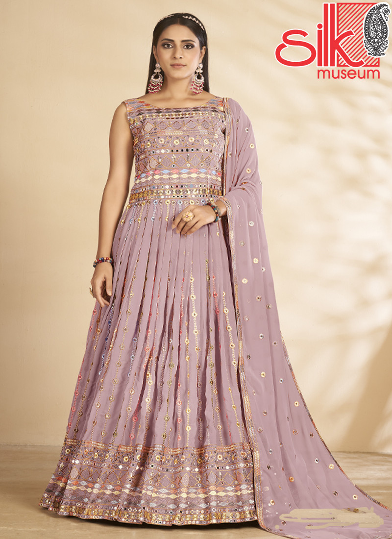 14686 Beautiful Gown With Thread & Sequins Work