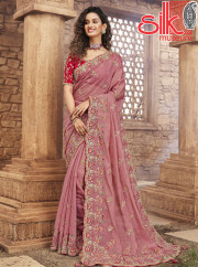 Organza Net With Gota-Patti Work Dark-Pi