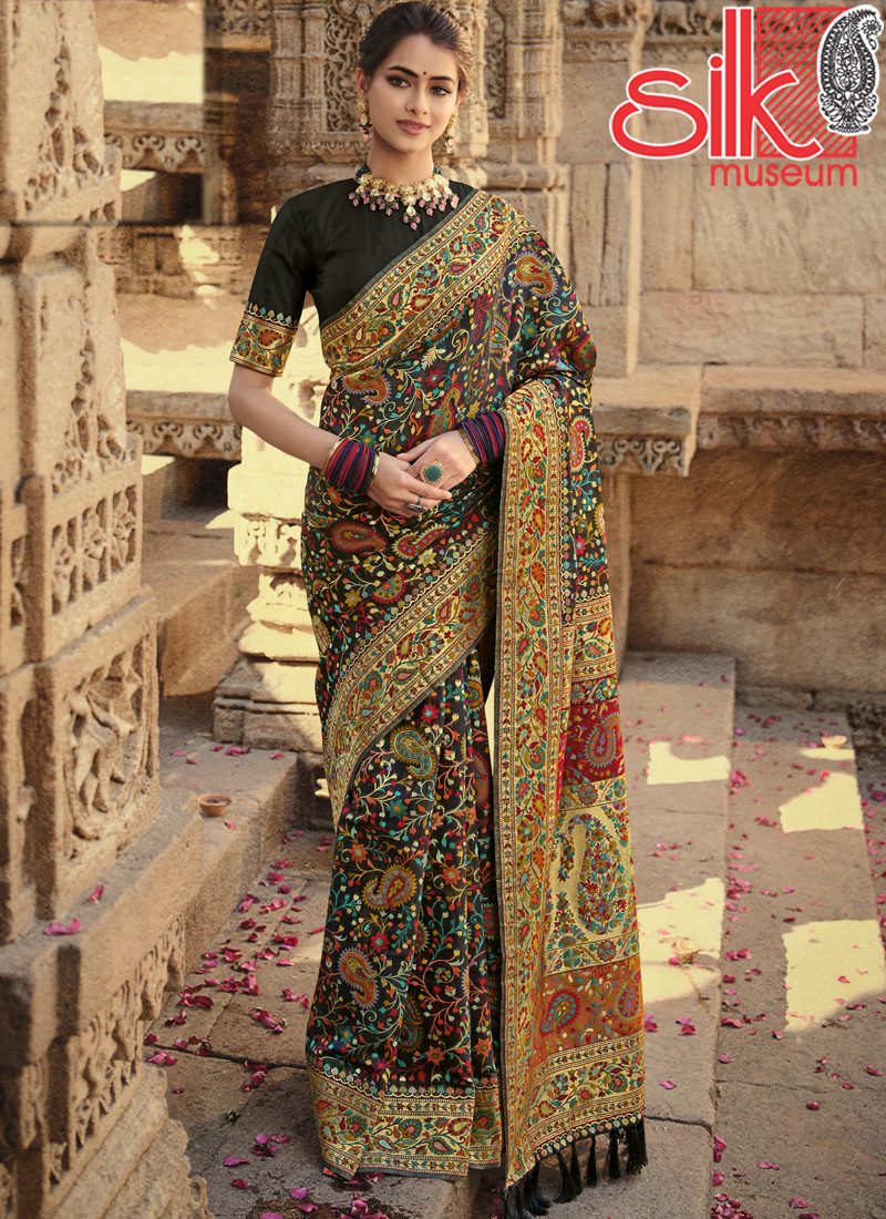 14890 Black Kani Silk Sarees