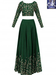 Splendid Green Color Banglori Silk New Designer Party Wear Embroidered Lehenga Choli