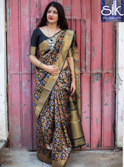 Attractive Multi Color Banarasi Silk New Designer Party Wear Saree