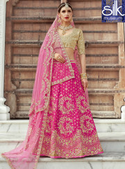 Sparkling Magenta Color Art Silk New Designer Wedding Wear A Line Lehenga Choli