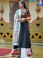 Majestic Black Color Cotton Fabric New Designer Festive Party Wear Lehenga Choli
