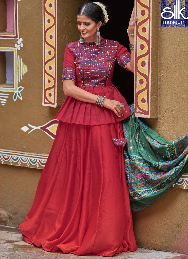 Awesome Maroon Color Art Silk Designer Festival Wear Lehenga Choli
