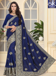 Adorable Blue Color Art Silk New Designer Party Wear Traditional Saree