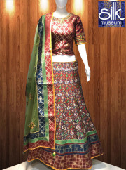 Stunning Multi Color Satin Silk Designer Traditional Wear Ready Made Lehenga Choli