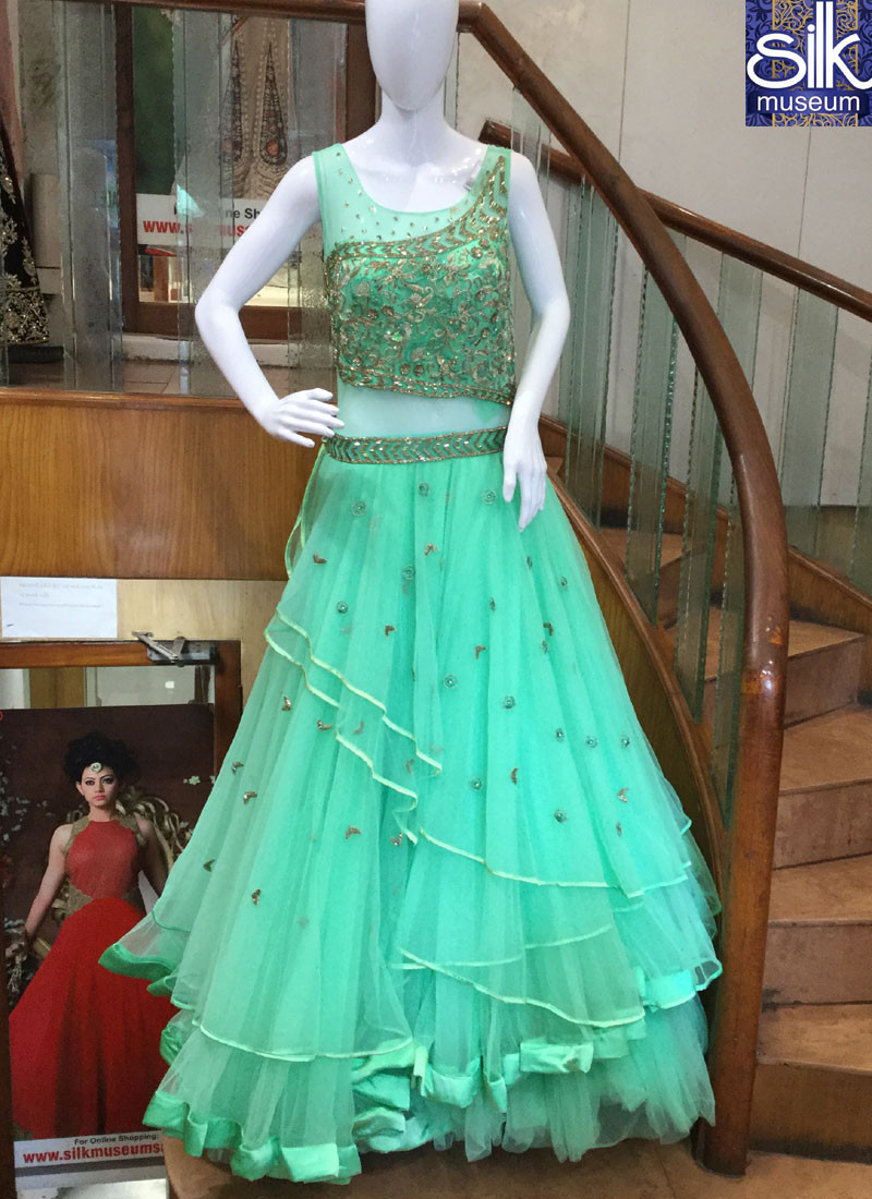 Lovely Sea Green Color Soft Net Stunning Floor Length Designer Wedding Wear