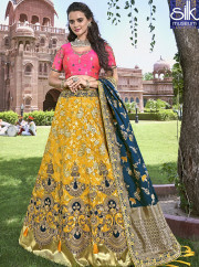 Divine Yellow Color Banarasi Silk New De