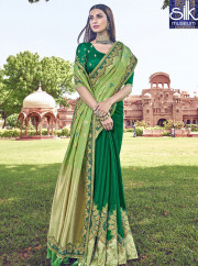 Awesome Green Color Banarasi Silk New De