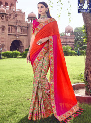 Sparkling Multi Color Banarasi Silk Desi