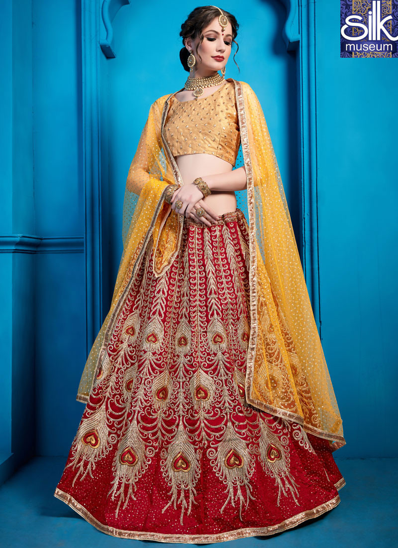 Attractive Maroon Color Art Silk New Designer Wedding Wear Lehenga Choli
