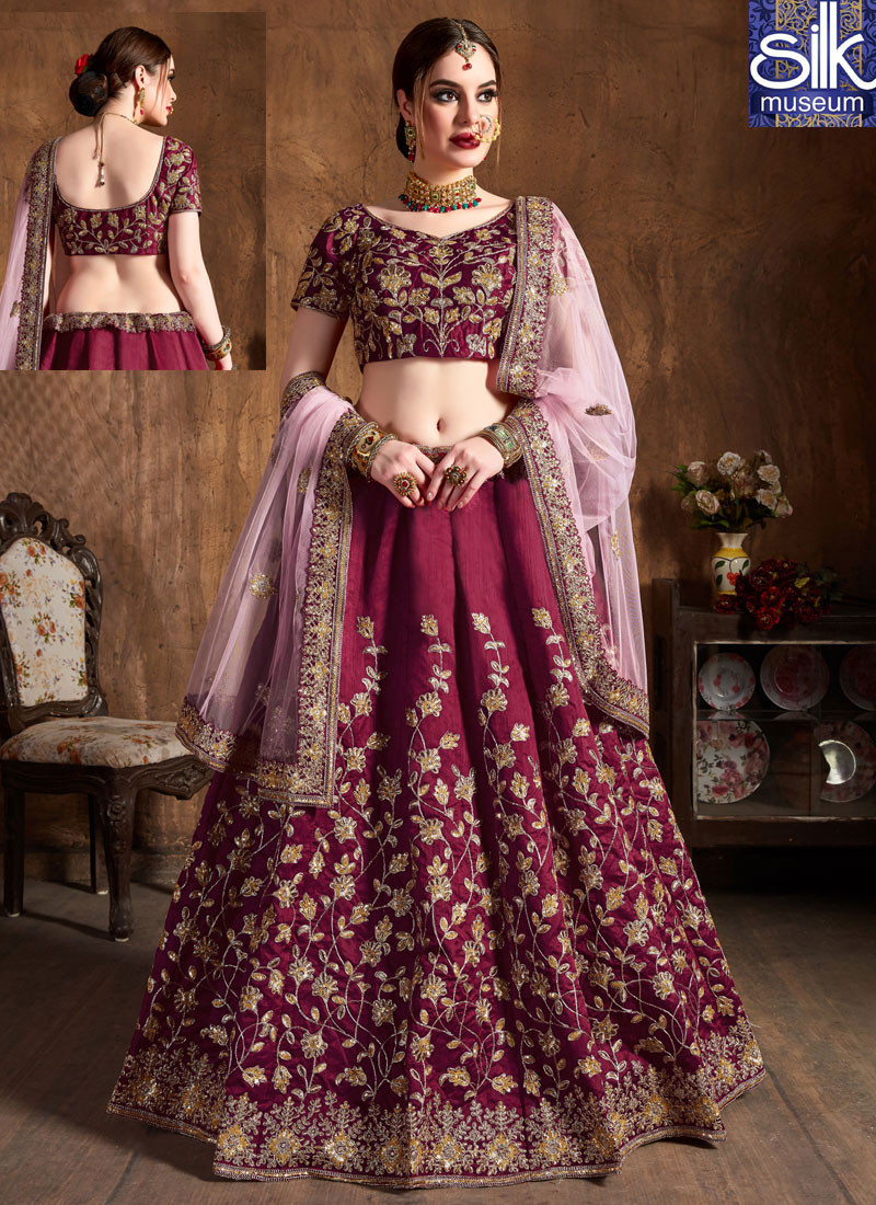 Starring Magenta Color Raw Silk New Designer Wedding Wear Lehenga Choli